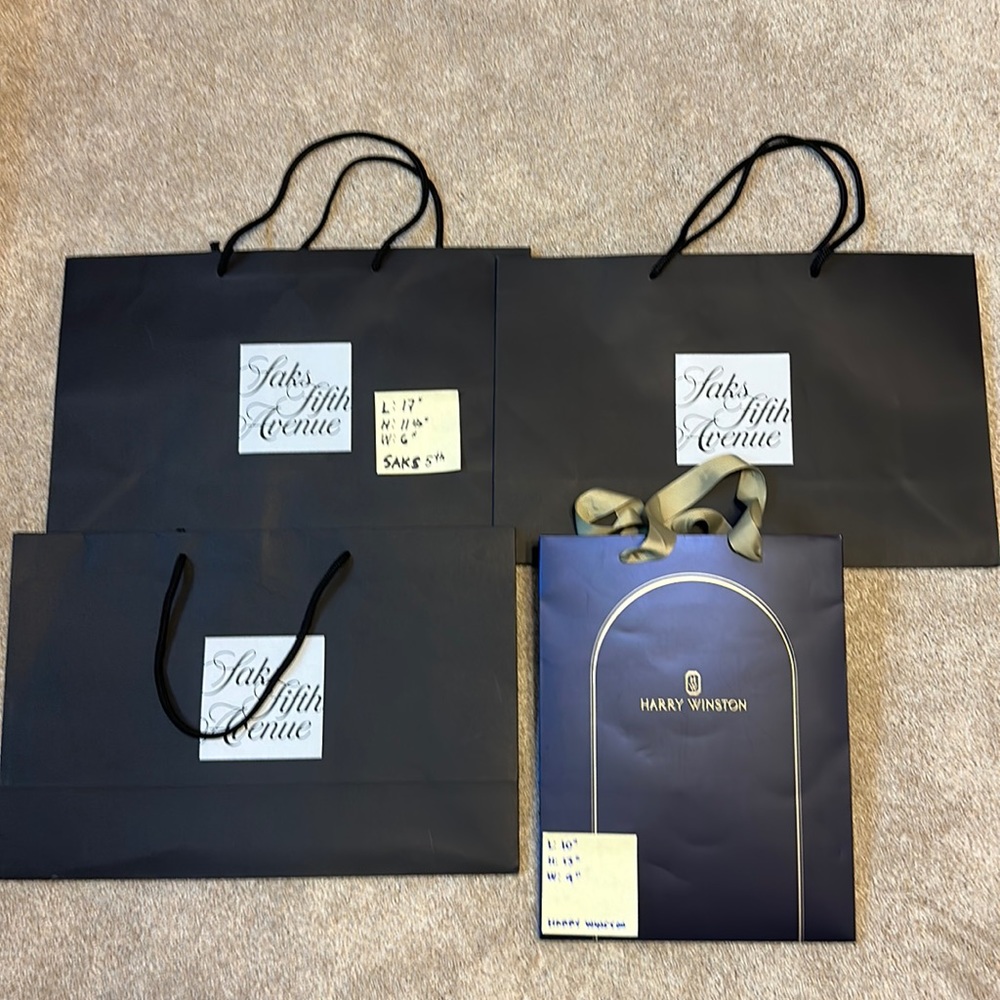 Set of 4 Luxury bags Saks and Harry Winston